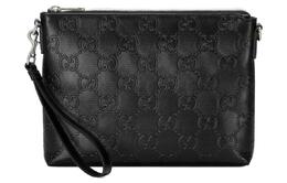 Gucci Кожаная сумка-клатч среднего размера для мужчин, черная 696009-1w3cn-1000