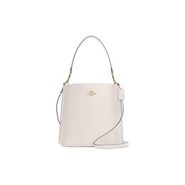 Coach Сумка-ведро Mollie из однотонной кожи, сумка-мессенджер, сумка через плечо, большая женская сумка-мессенджер, цвет "меловой белый" ca214-imchk