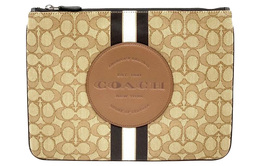 Coach Клатч Dempsey Jacquard Fabric с кожаной отделкой, мужской, среднего размера, цвета хаки 1988-qbe7v