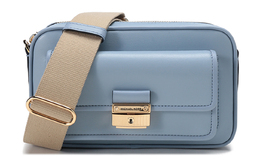 Michael Kors Женская кожаная сумка через плечо Bradshaw, светло-голубая 32f1g2bc2l-487