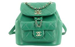 Chanel Женский рюкзак из овчины Duma, цвет зеленый, 22A, ранняя осень as2908-b08609-ni689