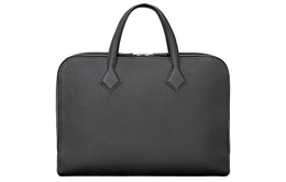 Hermes Сумка Victoria Light Togo из телячьей кожи, деловая, мужская, черная, обычная h076567ck89