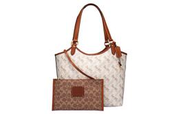 Coach Сумка-тоут из коровьей кожи в стиле пэчворк с искусственной кожей, женская, цвета слоновой кости, белая cn054-b4vw1