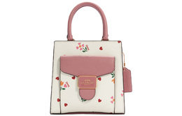 Coach Сумка-тоут Pepper Canvas с кожей, сумка через плечо, мини-сумка женская, белая и розовая c7599-imcah
