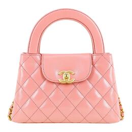 Chanel Женская мини-сумка через плечо из телячьей кожи, цвет кораллово-красный as4416-b14296-nr646