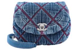 Chanel Сумка-седло из денима, мини-сумка через плечо, женская, синяя as3187-b07957-ni614