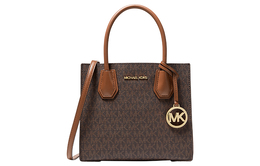 Сумка-аккордеонка Mercer Medium с логотипом и кожаной отделкой Michael Kors 35s1gm9m2b-200