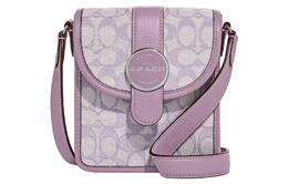 Coach Сумка квадратная Lonnie Fabric из коровьей кожи в стиле пэчворк, маленькая, через плечо, женская, фиолетово-сиреневого цвета c8321-svsot