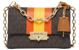 Michael Kors Сумка Cece из коровьей кожи, через плечо, очень маленькая, женская, темно-коричневая, коричнево-оранжевая, красная и желтая 32f1g0ec0u-634