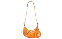 Balenciaga Сумка через плечо Le Cagole из мягкой коровьей кожи с тиснением под крокодила, мини-сумка для женщин, оранжевого цвета 67130923eby7512