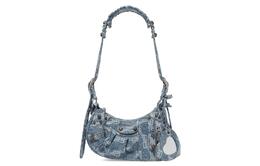 Balenciaga Сумка через плечо Le Cagole Xs Bb Monogram, синяя/выбеленная джинсовая ткань 671309210e34716