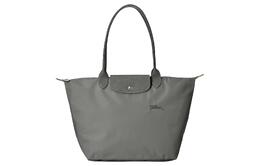 Longchamp Сумка-туба Le Pliage Green Canvas With Leather Canvas Bag, Handbag, Shoulder Bag Tubas Women's Graphite 1899919p66
