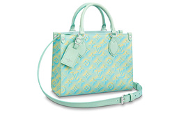 Louis Vuitton Сумка ONTHEGO из коровьей кожи, сумка-мессенджер, через плечо, маленькая женская зеленая m46270