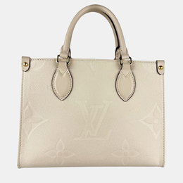 Louis Vuitton On the Go PM Creme Monogram Empreinte Leather Tote Bag 1207446