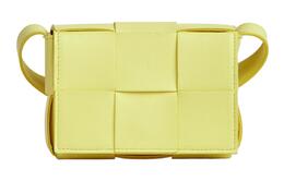 Bottega Veneta Сумка CASSETTE из овчины и тофу, сумка-подушка, сумка через плечо, мини-сумка через плечо, женская, ярко-желтая 666688vmay17203