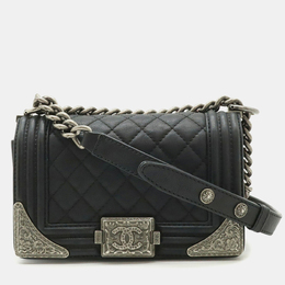 Chanel Boy Black Leather Shoulder Bag 1207396