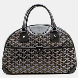 Goyard Saint Jeanne MM Black Goyardine Canvas Boston Bag 1207431