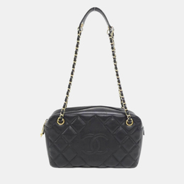Chanel Black Leather CC Line Shoulder Bag 1207402