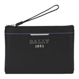 Bally Сумка-клатч из ткани с кожей, обычная мужская, черная 6302609