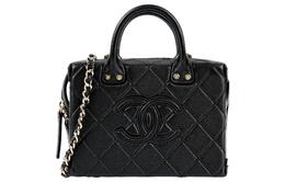 Chanel Женская косметичка из коровьей кожи, портфель, сумка-труба, черная as3344-b08802-94305