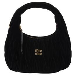 Miu Miu Сумка-полумесяц Wander Series Velvet, сумка-хобо, сумка через плечо, женская сумка, черная 5bc125-2eom-f0002-v-ooy