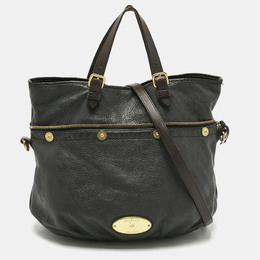 Mulberry Black/Dark Brown Soft Leather Mitzy Tote 1206741