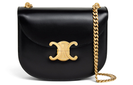 Celine Сумка через плечо Triomphe Bright из телячьей кожи, женская, черная 110973bf4-38no