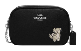 Coach Сумка для фотоаппарата Jamie Refined Pebble Leather, сумка через плечо, среднего размера, женская, черного цвета cc791-svm2