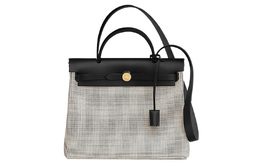 Hermes Сумка-тоут Herbag на молнии из холста с кожаной сумкой через плечо унисекс светло-бежевый/белый/черный h082926ccaa