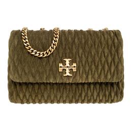Tory Burch Сумка через плечо Kira из плиссированной замши, женская, цвет "Trumpets", зеленый 139632-325