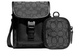 Coach Сумка Charter Fabric из коровьей кожи в стиле пэчворк, сумка для хранения, сумка через плечо, обычная мужская, черная cc086-mi5