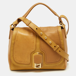Fendi Yellow Color Block Leather Medium Anna Shoulder Bag 1205867