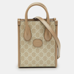 Gucci Beige/Off White GG Supreme Canvas and Leather Mini Tote 1206476