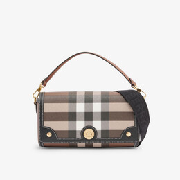 Плетеная сумка через плечо Note в клетку Burberry, коричневый r04124928 | dark birch brown