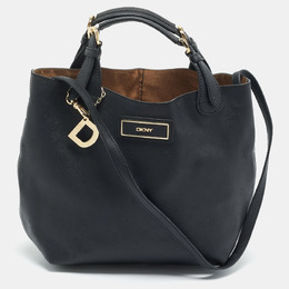 DKNY Black Leather Charm Hobo 1206485