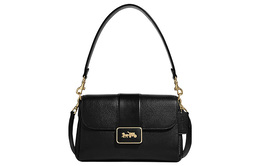 Coach Сумка для маджонга Grace Leather, портативная сумка через плечо, женская, среднего размера, черная cc068-imblk
