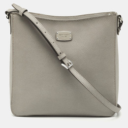Michael Kors Grey Leather Large Jet Set Travel Messenger Bag 1205594
