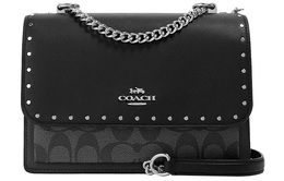 Coach Сумка-тоут Klare из кожи с покрытием, через плечо, небольшого размера, женская, серая, с монограммой и черная 90400-svs3l