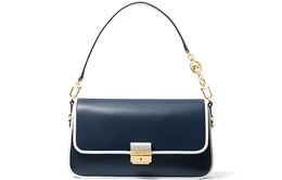 Michael Kors Сумка Bradshaw из натуральной кожи, маленькая, женская, темно-синяя, с белой отделкой 30s1g2bl1i-navy-white