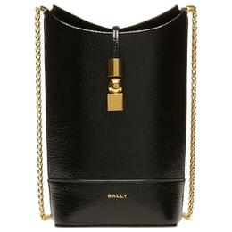 Bally Сумка-ведро из коровьей кожи, сумка через плечо, мини, женская, черная 6304601