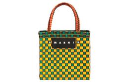 Marni Пластиковая сумка-корзина серии Basket Series, сумка-шоппер, сумка-шоппер, женская сумка-труба, желто-зеленая shmh0013a0rf081chy20