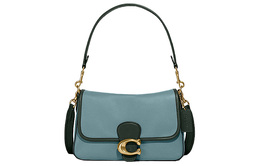 Coach Сумка из мягкой полосатой коровьей кожи, сумка через плечо, сумка на плечо, мягкая женская сумка на плечо в европейском стиле, синяя c5261-v5o4s