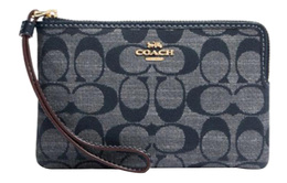 Coach Сумка-клатч Nolita Fabric, маленькие, женская, джинсовая, синего цвета ch371-imdei