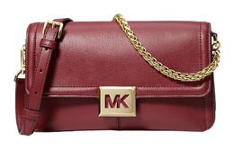 Michael Kors Сумка Sonia Leather Square Bag через плечо, женская, среднего размера, черная вишневая 35f1g6sl3l-dark-cherry