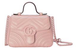 Gucci Сумка через плечо GG Marmont из матовой кожи с тиснением, мини-сумка женская, светло-розовая 702563-daaah-5909