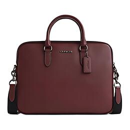 Coach Кожаный портфель, сумка-туба на одно плечо, мужская, черно-винная cj652-qbwin