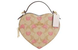 Coach Сумка-коробка из ПВХ с сердцем из коровьей кожи, сумка на плечо, сумка-трубы, женская, светло-хаки cp021-imotv