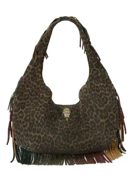 Kurt Geiger London leopard-print fringe tote bag 31760054