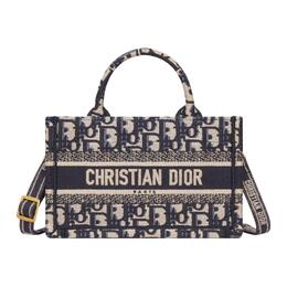 Christian Dior Сумка-шоппер BookTote с вышивкой, мини-сумка для женщин, синяя и бежевая s5573criw-m928
