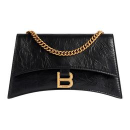 Balenciaga Сумка через плечо CRUSH из тисненой телячьей кожи, женская, черная 736016210it1000